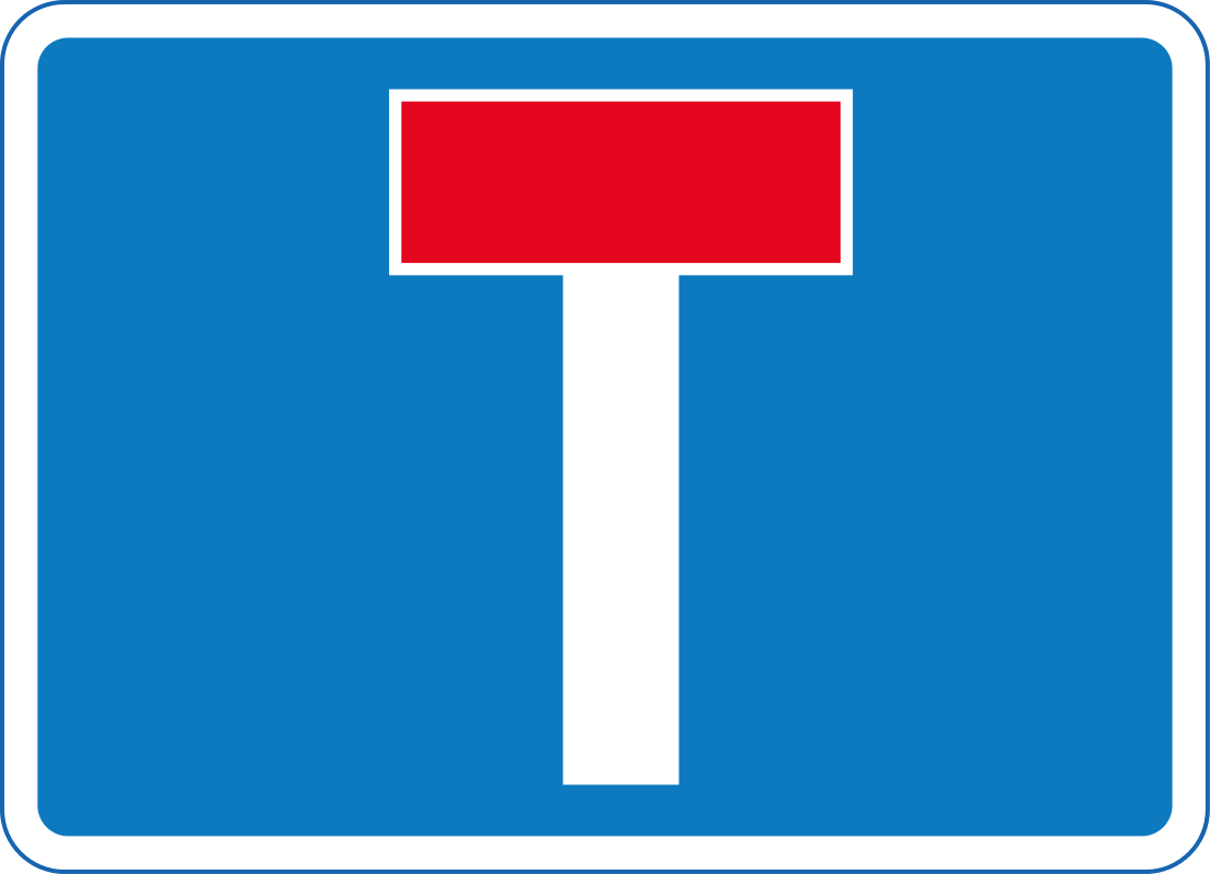 No through road straight ahead